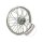 Speichenrad für Scheibenbremse Alunabe, Edelstahlfelge, Edelstahlspeichen 1,6x16 Zoll Nabe silber