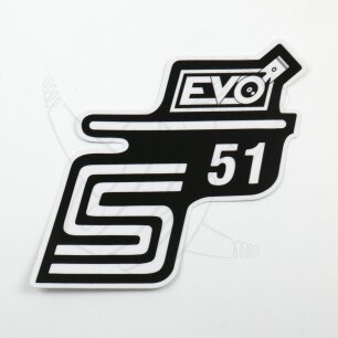 Aufkleber Seitendeckel S51 EVO weiß
